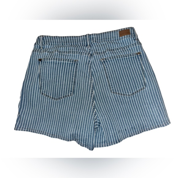 Judy Blue Kya High Waisted Striped  Blue Jean Shorts Size 2XL JB150027 - Picture 2 of 9